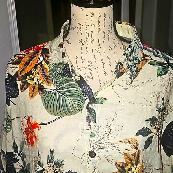 Men's 3XL Button Down Floral‎ Shirt - Picture 2 of 6